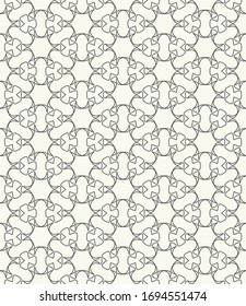 Seamless geometric line pattern in arabic style. Repeating linear texture for wallpaper, packaging, banner, invitation, business card, fabric print. Black and white graphic background, lace pattern
