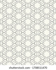 Seamless geometric line pattern in arabic style. Repeating linear texture for wallpaper, packaging, banner, invitation, business card, fabric print. Black and white graphic background, lace pattern