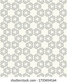 Patrón de línea geométrica sin foco en estilo árabe. Textura lineal repetitiva para papel pintado, embalaje, banner, invitación, tarjeta de visita, impresión de tela. Fondo gráfico negro y blanco, patrón de encaje