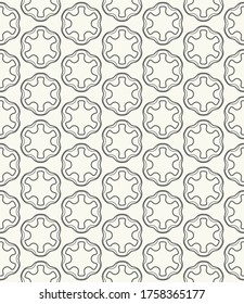 Seamless geometric line pattern in arabic style. Repeating linear texture for wallpaper, packaging, banner, invitation, business card, fabric print. Black and white graphic background, lace pattern