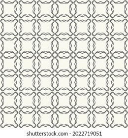 Seamless geometric line pattern in arabic style. Repeating linear texture for wallpaper, packaging, banner, invitation, business card, fabric print. Black and white graphic background, lace pattern
