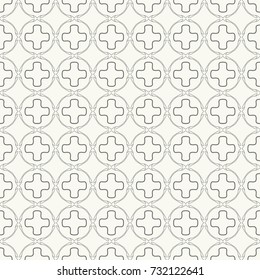 Seamless geometric line pattern in arabic style. Repeating linear texture for wallpaper, packaging, banner, invitation, business card, fabric print. Black and white graphic background, lace pattern