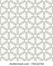 Seamless geometric line pattern in arabic style. Repeating linear texture for wallpaper, packaging, banner, invitation, business card, fabric print. Black and white graphic background, lace pattern