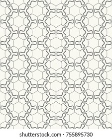 Seamless geometric line pattern in arabic style. Repeating linear texture for wallpaper, packaging, banner, invitation, business card, fabric print. Black and white graphic background, lace pattern
