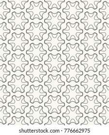 Seamless geometric line pattern in arabic style. Repeating linear texture for wallpaper, packaging, banner, invitation, business card, fabric print. Black and white graphic background, lace pattern