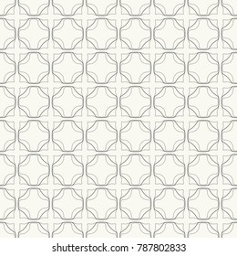 Seamless geometric line pattern in arabic style. Repeating linear texture for wallpaper, packaging, banner, invitation, business card, fabric print. Black and white graphic background, lace pattern
