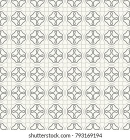 Seamless geometric line pattern in arabic style. Repeating linear texture for wallpaper, packaging, banner, invitation, business card, fabric print. Black and white graphic background, lace pattern