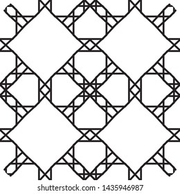 Seamless geometric line pattern in black and white. Can be used for wallpaper or for printing. In the form of a line.