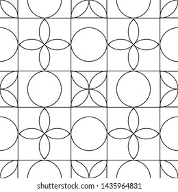 Seamless geometric line pattern in black and white. Can be used for wallpaper or for printing. In the form of a line.