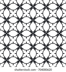 Seamless geometric line pattern. Black and white graphic seamless linear background, repeating texture for textile fabric or paper print. Tribal ethnic arabic, indian, turkish monochrome ornament