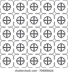 Seamless geometric line pattern. Black and white graphic seamless linear background, repeating texture for textile fabric or paper print. Tribal ethnic arabic, indian, turkish monochrome ornament