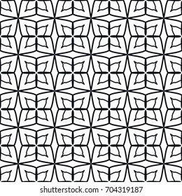 Seamless geometric line pattern. Black and white graphic seamless linear background, repeating texture for textile fabric or paper print. Tribal ethnic arabic, indian, turkish monochrome ornament