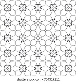 Seamless geometric line pattern. Black and white graphic seamless linear background, repeating texture for textile fabric or paper print. Tribal ethnic arabic, indian, turkish monochrome ornament
