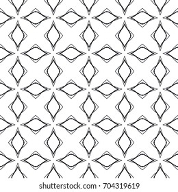Seamless geometric line pattern. Black and white graphic seamless linear background, repeating texture for textile fabric or paper print. Tribal ethnic arabic, indian, turkish monochrome ornament
