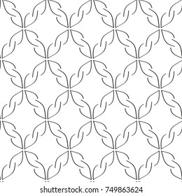 Seamless geometric line pattern. Black and white geometric background with wave lines - vector illustration.