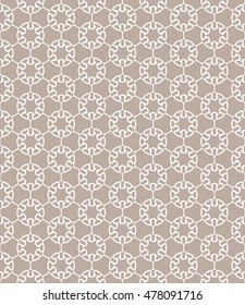 Seamless geometric line pattern. Contemporary graphic design. Endless hexagon texture for wallpaper, pattern fills, web page background. Tribal ethnic arabic indian ornament. Brown, beige and white
