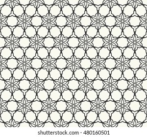 Seamless geometric line pattern. Contemporary graphic design. Endless hexagon texture for wallpaper, pattern fills, web page background. Tribal ethnic arabic indian ornament.