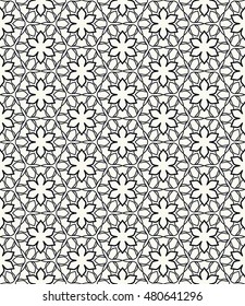 Seamless geometric line pattern. Contemporary graphic design. Endless hexagon texture for wallpaper, pattern fills, web page background. Tribal ethnic arabic indian ornament.