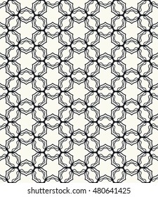 Seamless geometric line pattern. Contemporary graphic design. Endless hexagon texture for wallpaper, pattern fills, web page background. Tribal ethnic arabic indian ornament.