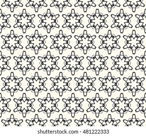 Seamless geometric line pattern. Contemporary graphic design. Endless hexagon texture for wallpaper, pattern fills, web page. Ethnic arabic indian ornament. Monochrome seamless lace background