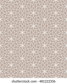 Seamless geometric line pattern. Contemporary graphic design. Endless hexagon texture for wallpaper, pattern fills, web page. Ethnic arabic indian ornament. Monochrome seamless lace background