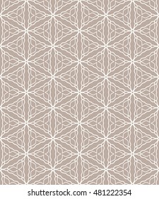Seamless geometric line pattern. Contemporary graphic design. Endless hexagon texture for wallpaper, pattern fills, web page. Ethnic arabic indian ornament. Monochrome seamless lace background