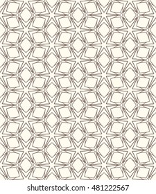 Seamless geometric line pattern. Contemporary graphic design. Endless hexagon texture for wallpaper, pattern fills, web page. Ethnic arabic indian ornament. Monochrome seamless lace background