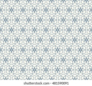 Seamless geometric line pattern. Contemporary graphic design. Endless hexagon texture for wallpaper, pattern fills, web page. Ethnic arabic indian ornament. Gray and white seamless lace background