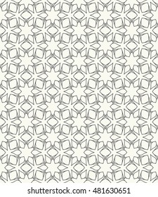 Seamless geometric line pattern. Contemporary graphic design. Endless hexagon texture for wallpaper, banners, invitation cards. Ethnic arabic indian ornament. Black and white seamless lace background