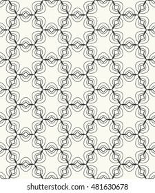 Seamless geometric line pattern. Contemporary graphic design. Endless hexagon texture for wallpaper, banners, invitation cards. Ethnic arabic indian ornament. Black and white seamless lace background
