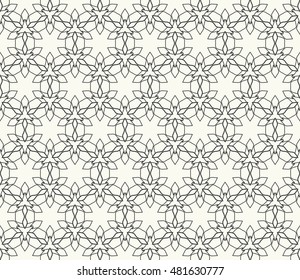 Seamless geometric line pattern. Contemporary graphic design. Endless hexagon texture for wallpaper, banners, invitation cards. Ethnic arabic indian ornament. 
