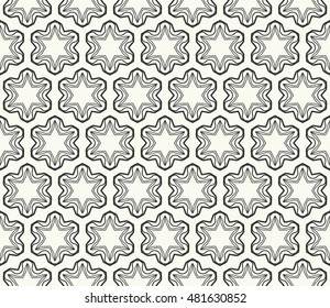 Seamless geometric line pattern. Contemporary graphic design. Endless hexagon texture for wallpaper, banners, invitation cards. Ethnic arabic indian ornament. 