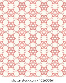 Seamless geometric line pattern. Contemporary graphic design. Endless hexagon texture for wallpaper, banners, invitation cards. Ethnic arabic indian ornament. 