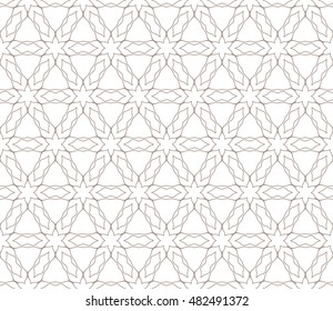 Seamless geometric line pattern. Contemporary graphic design. Endless hexagon texture for wallpaper, banners, invitation cards. Ethnic arabic indian ornament. Monochrome seamless lace background