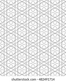 Seamless geometric line pattern. Contemporary graphic design. Endless hexagon texture for wallpaper, banners, invitation cards. Ethnic arabic indian ornament. Monochrome seamless lace background