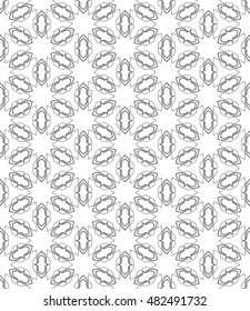 Seamless geometric line pattern. Contemporary graphic design. Endless hexagon texture for wallpaper, banners, invitation cards. Ethnic arabic indian ornament. Monochrome seamless lace background