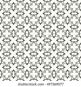 Seamless geometric line pattern. Contemporary graphic design. Endless lace texture for wallpaper, pattern fills, web page line backgrounds. Monochrome geometric ornaments.