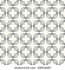 Seamless geometric line pattern. Contemporary graphic design. Endless lace texture for wallpaper, pattern fills, web page line backgrounds. Black and white geometric seamless ornament