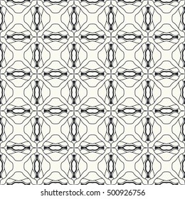 Seamless geometric line pattern. Contemporary graphic design. Endless lace texture for wallpaper, pattern fills, web page line backgrounds. Black and white geometric seamless ornament