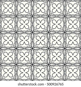 Seamless geometric line pattern. Contemporary graphic design. Endless lace texture for wallpaper, pattern fills, web page line backgrounds. Black and white geometric seamless ornament