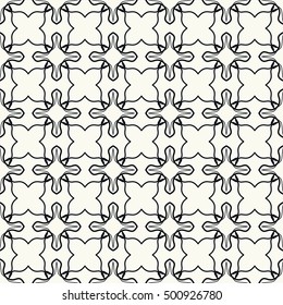 Seamless geometric line pattern. Contemporary graphic design. Endless lace texture for wallpaper, pattern fills, web page line backgrounds. Black and white geometric seamless ornament