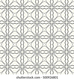 Seamless geometric line pattern. Contemporary graphic design. Endless lace texture for wallpaper, pattern fills, web page line backgrounds. Black and white geometric seamless ornament