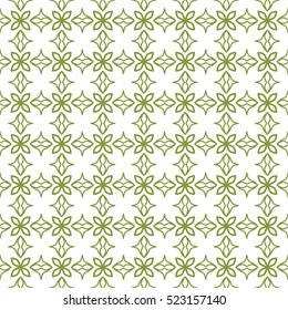 Seamless geometric line pattern. Contemporary graphic design. Endless lace texture for wallpaper, pattern fills, web page line backgrounds. Monochrome green and white geometric ornament.