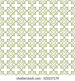 Seamless geometric line pattern. Contemporary graphic design. Endless lace texture for wallpaper, pattern fills, web page line backgrounds. Monochrome green and white geometric ornament.