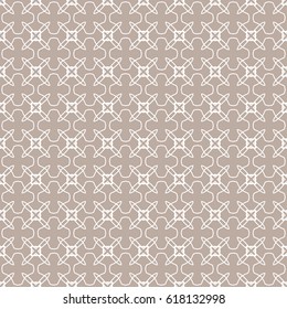 Seamless geometric line pattern. Contemporary graphic design. Endless linear texture for wallpaper, pattern fills, web page background. Monochrome brown and white geometric ornament