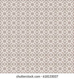 Seamless geometric line pattern. Contemporary graphic design. Endless linear texture for wallpaper, pattern fills, web page background. Monochrome brown and white geometric ornament