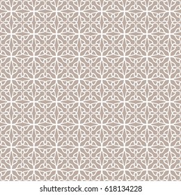 Seamless geometric line pattern. Contemporary graphic design. Endless linear texture for wallpaper, pattern fills, web page background. Monochrome brown and white geometric ornament