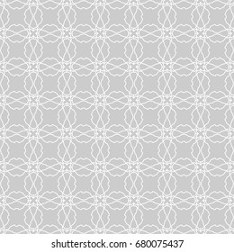 Seamless geometric line pattern. Contemporary graphic design. Endless linear texture for wallpaper, pattern fills, web page line background. Monochrome white and gray linear ornament