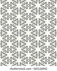 Seamless geometric line pattern, design for packaging in trendy linear style. Endless hexagonal texture for wallpaper, banners, invitations, business cards, fabric print. Black and white background