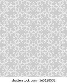 Seamless geometric line pattern, design for packaging in trendy linear style. Endless hexagonal texture for wallpaper, banners, invitations, business cards, fabric print. Gray and white background